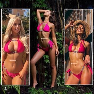 Bahimi Pink Bermuda Rose Bikini L/M Set$179